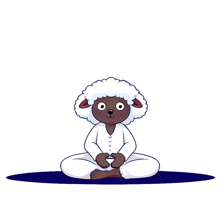 Cartoon Sheep Doing Yoga Png Gsi58 PNG Image