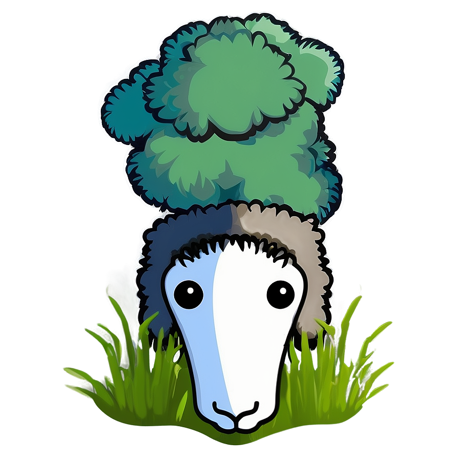 Cartoon Sheep Eating Grass Png Dtk PNG Image