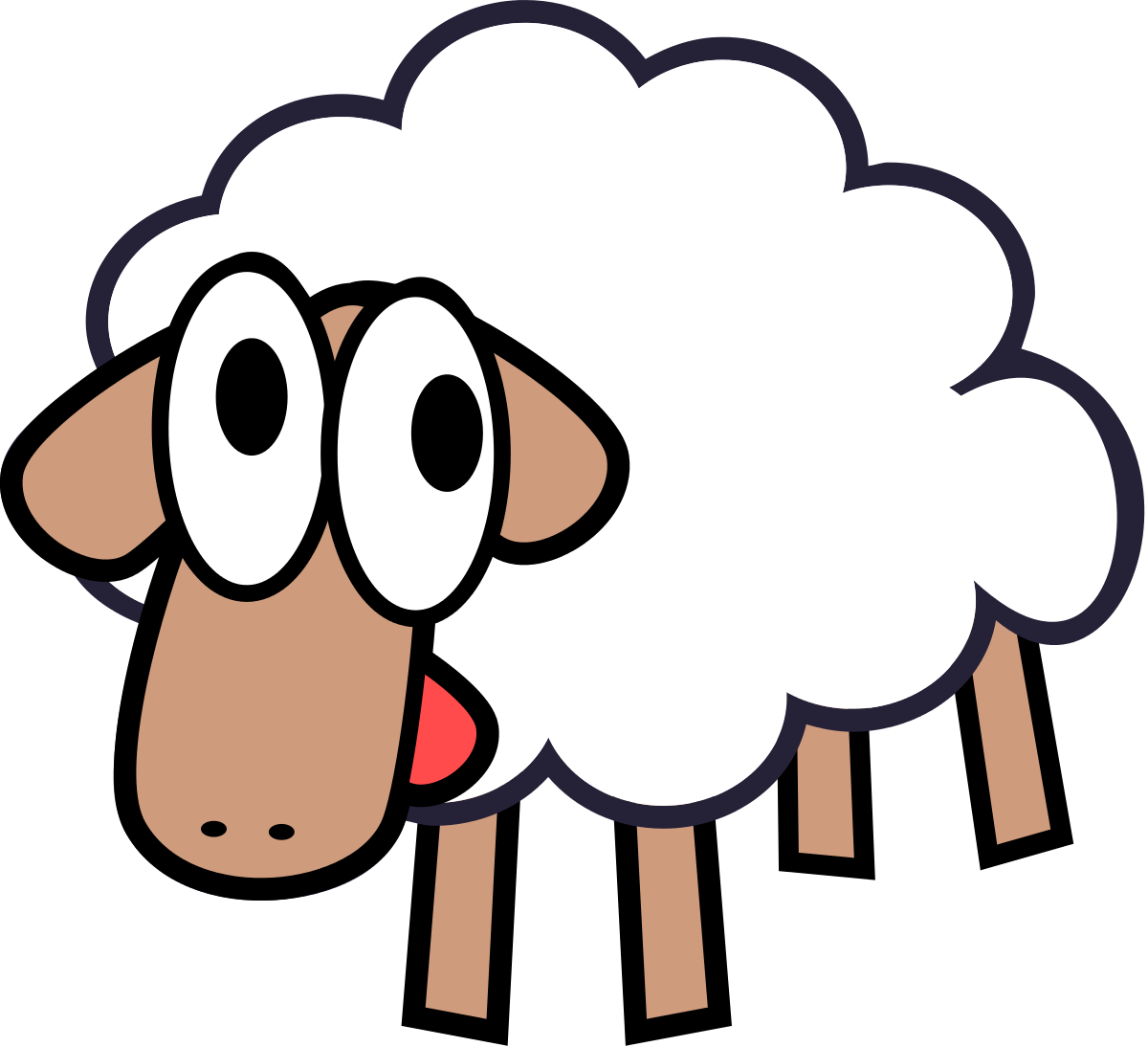 Cartoon Sheep Illustration PNG Image