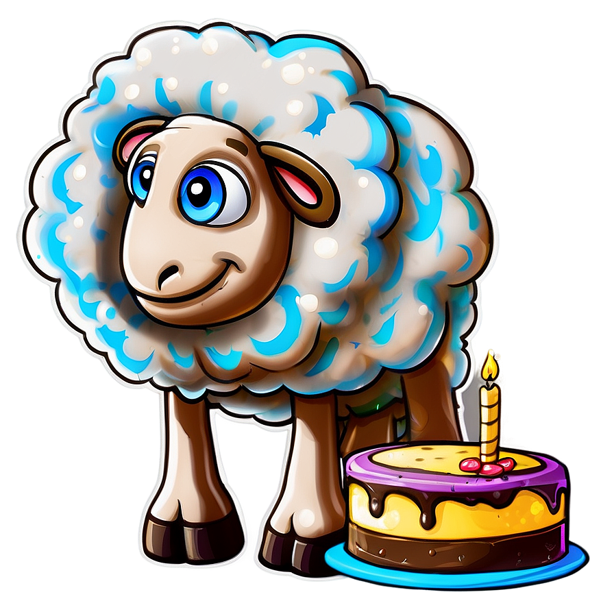 Cartoon Sheep With Cake Png 06272024 PNG Image