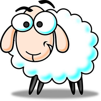 Cartoon Sheep With Glasses PNG Image