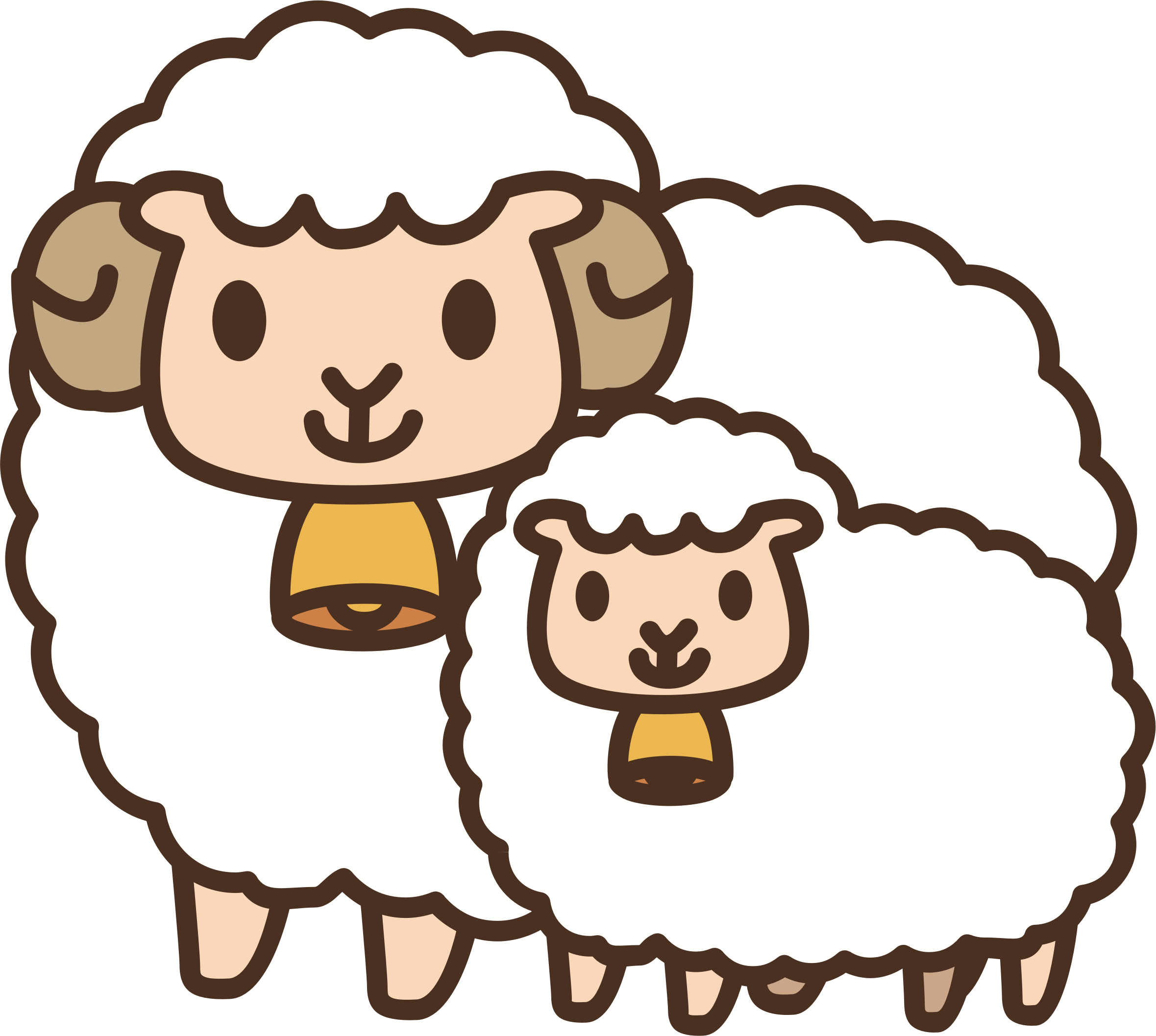 Cartoon Sheepand Lamb PNG Image