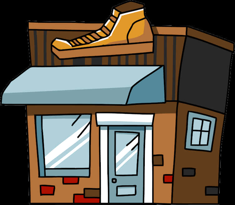 Cartoon Shoe Store Illustration PNG Image