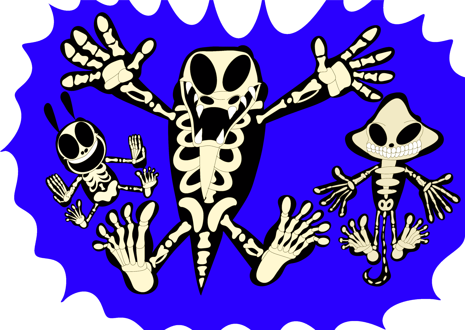 Cartoon Skeletons Fun Dance PNG Image