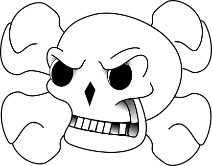 Cartoon Skulland Crossbones PNG Image