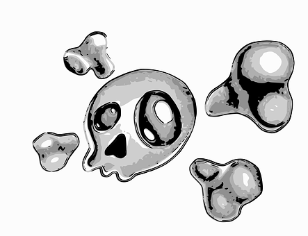 Cartoon Skulland Crossbones Illustration PNG Image