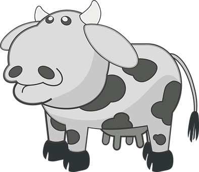 Cartoon Smiling Cow Illustration PNG Image