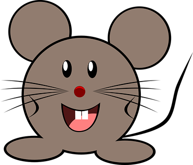 Cartoon Smiling Mouse Illustration PNG Image