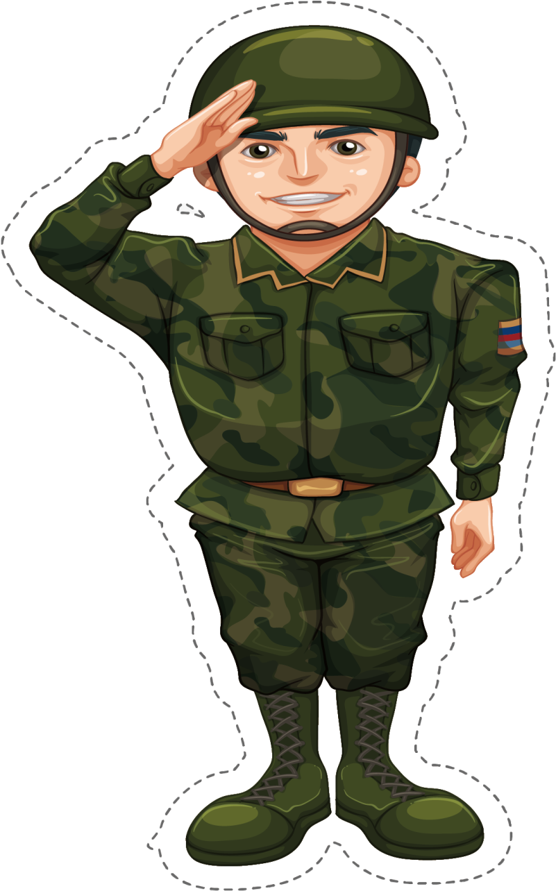 Cartoon Soldier Saluting.png PNG Image