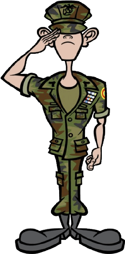 Cartoon Soldier Saluting.png PNG Image