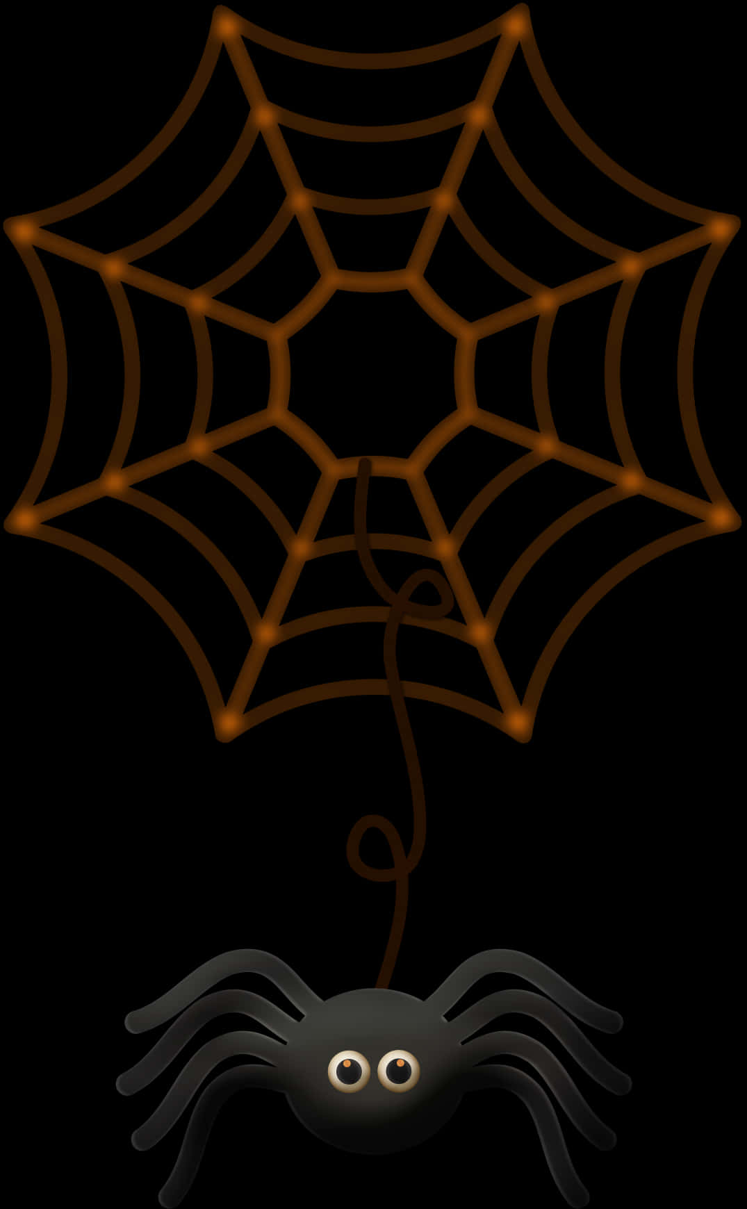 Cartoon Spiderand Web PNG Image