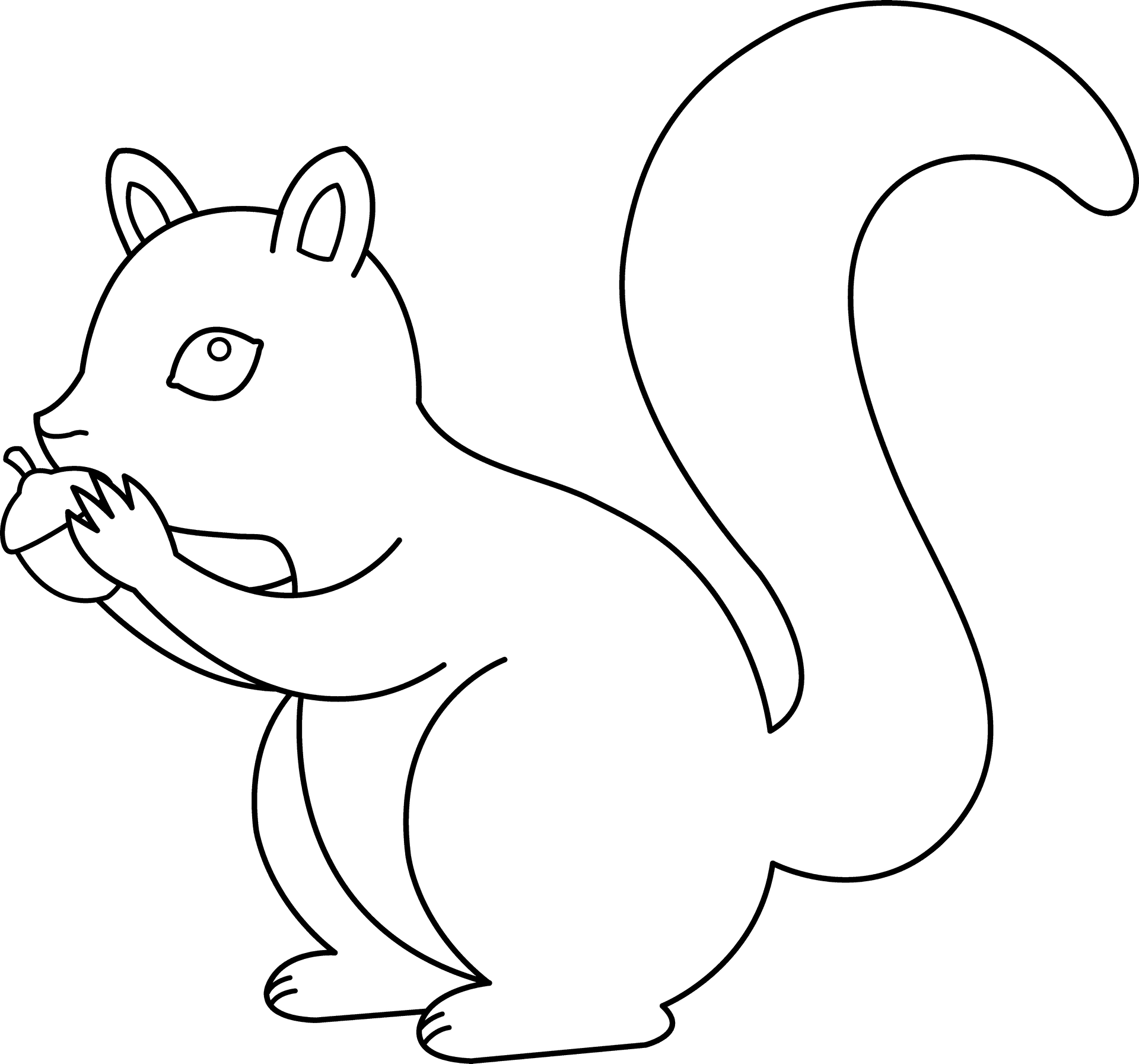 Cartoon_ Squirrel_ Eating_ Acorn.png PNG Image