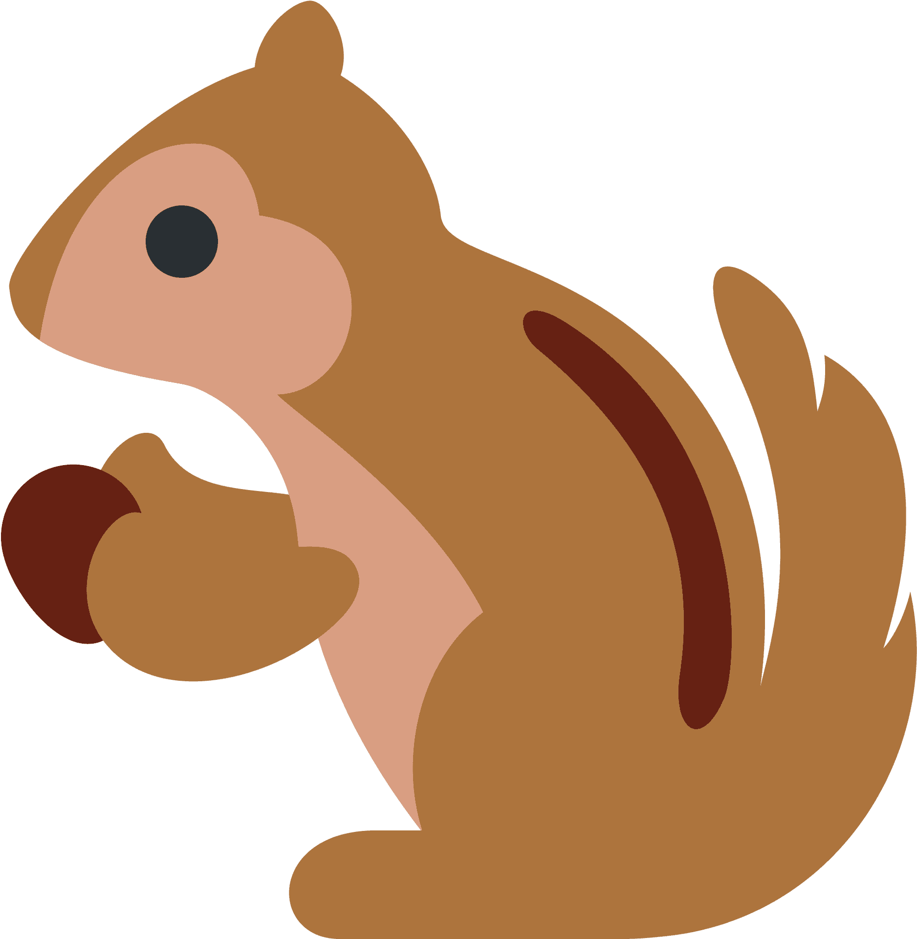 Cartoon Squirrel Holding Acorn PNG Image