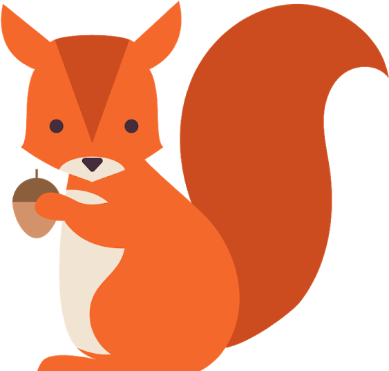 Cartoon Squirrel Holding Acorn PNG Image