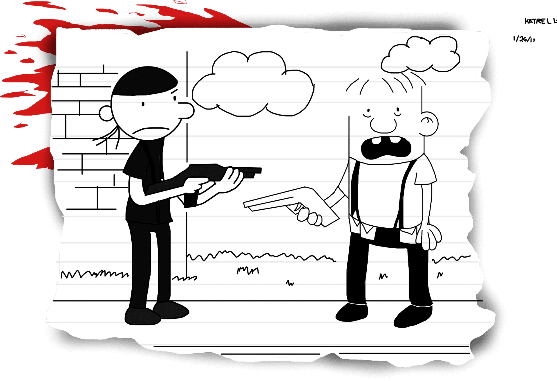 Cartoon Standoff Drawing PNG Image