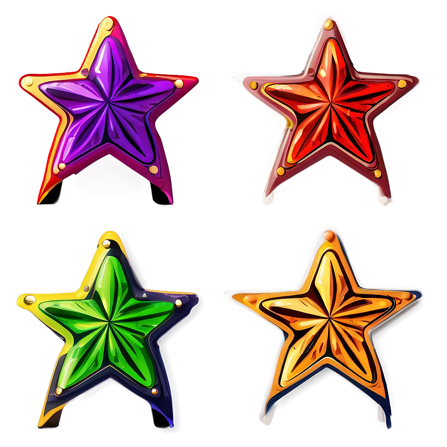 Cartoon Star Sticker Png Cre PNG Image