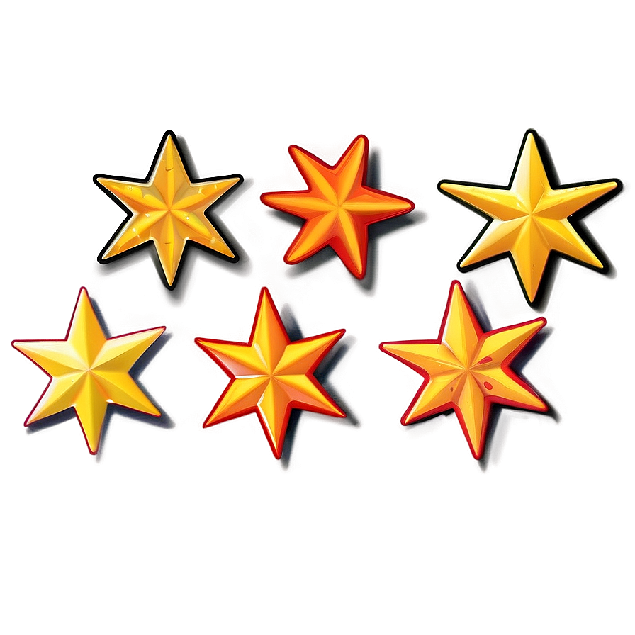 Cartoon Star Stickers Png Two35 PNG Image