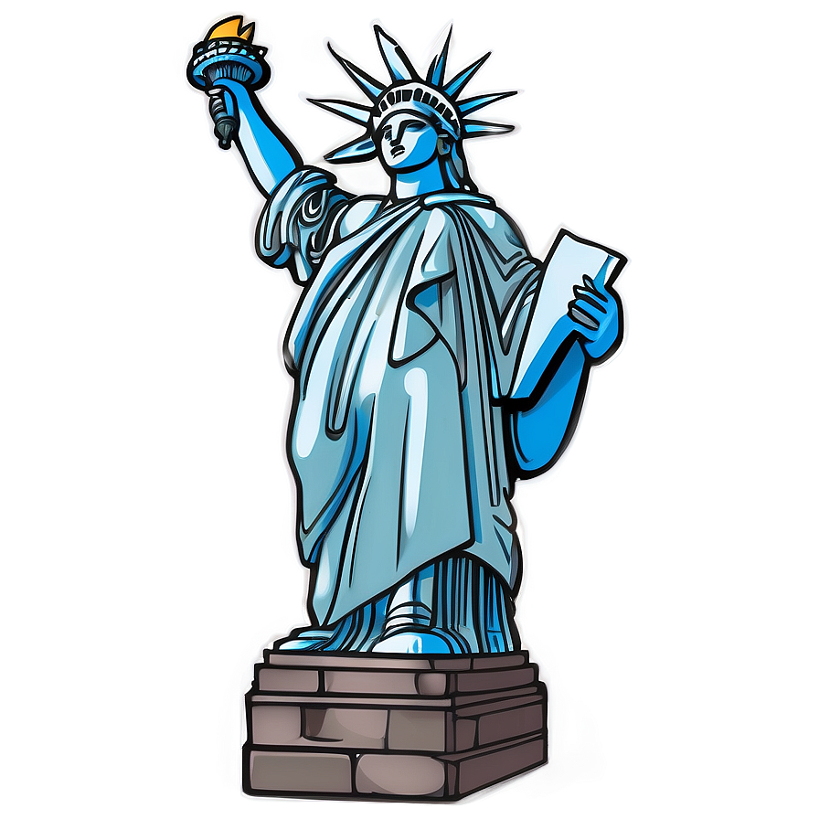 Cartoon Statue Of Liberty Drawing Png Ogn PNG Image