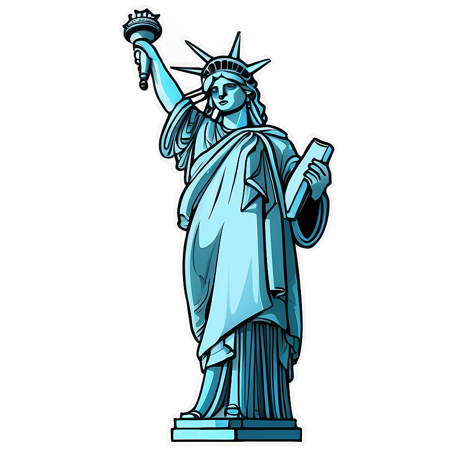 Cartoon Statue Of Liberty Drawing Png Oyt PNG Image