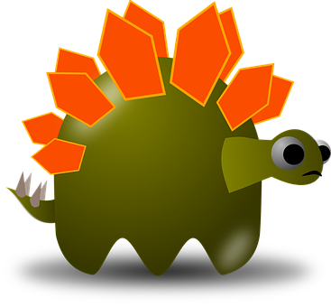 Cartoon Stegosaurus Graphic PNG Image