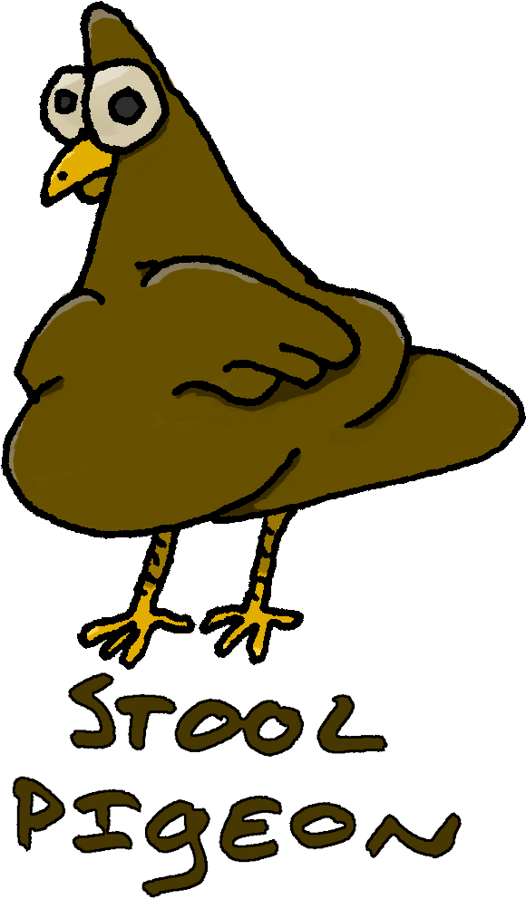 Cartoon Stool Pigeon PNG Image