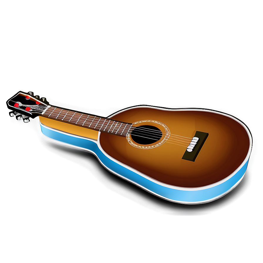 Cartoon Style Acoustic Guitar Png 06122024 PNG Image