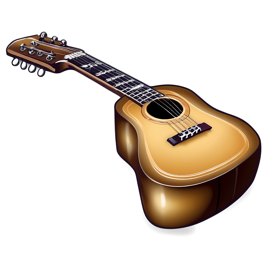 Cartoon Style Acoustic Guitar Png 56 PNG Image