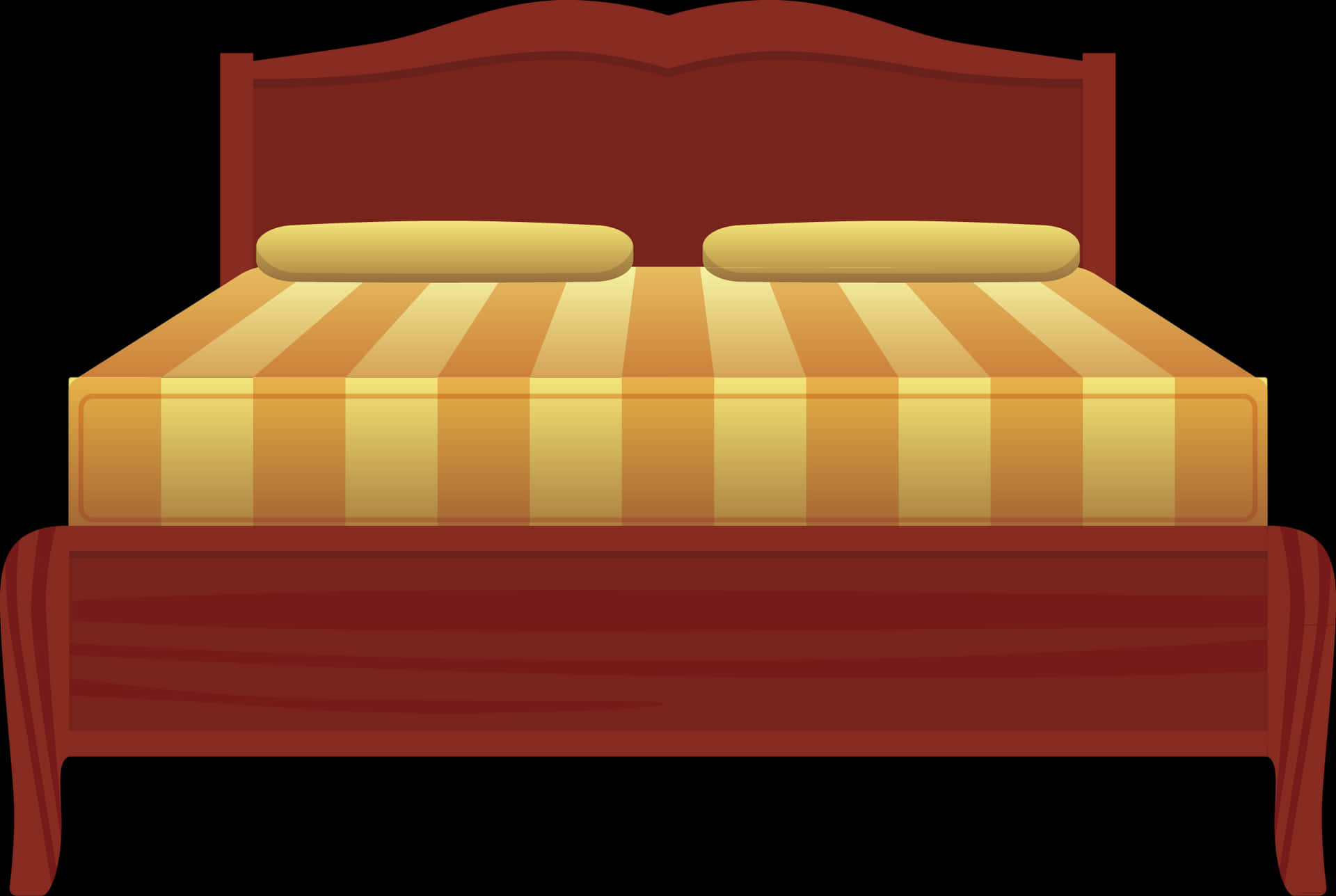 Cartoon Style Double Bed PNG Image