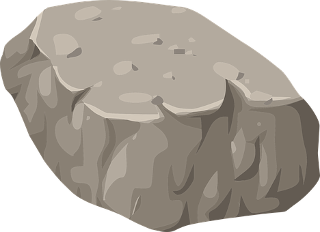 Cartoon Style Gray Rock Illustration PNG Image