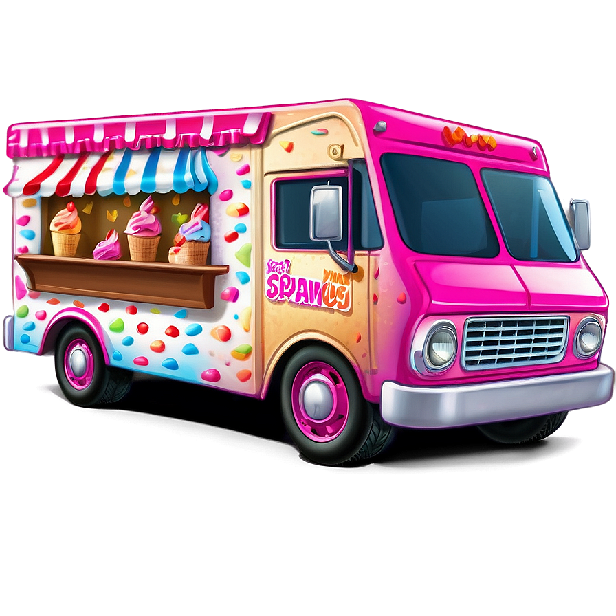 Cartoon Style Ice Cream Truck Png Aka96 PNG Image