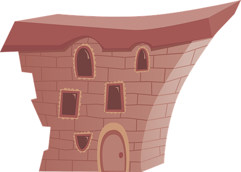 Cartoon Style Quirky House PNG Image