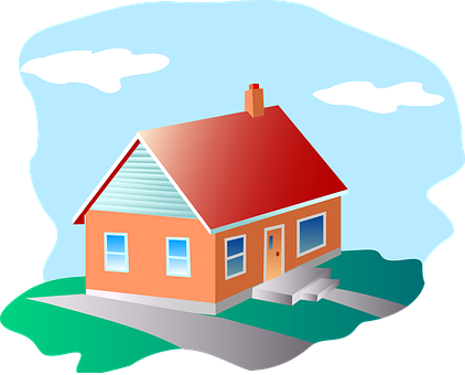 Cartoon Style Single Story House PNG Image