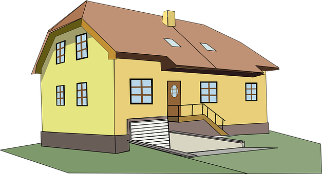 Cartoon Style Yellow House PNG Image