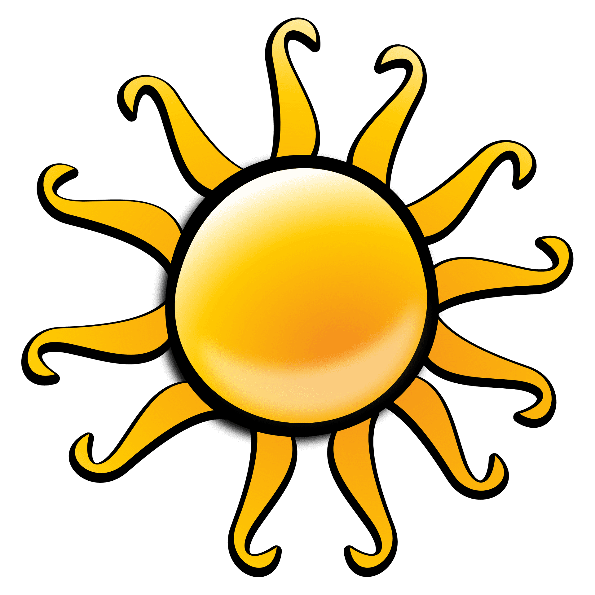 Cartoon Sun Illustration PNG Image