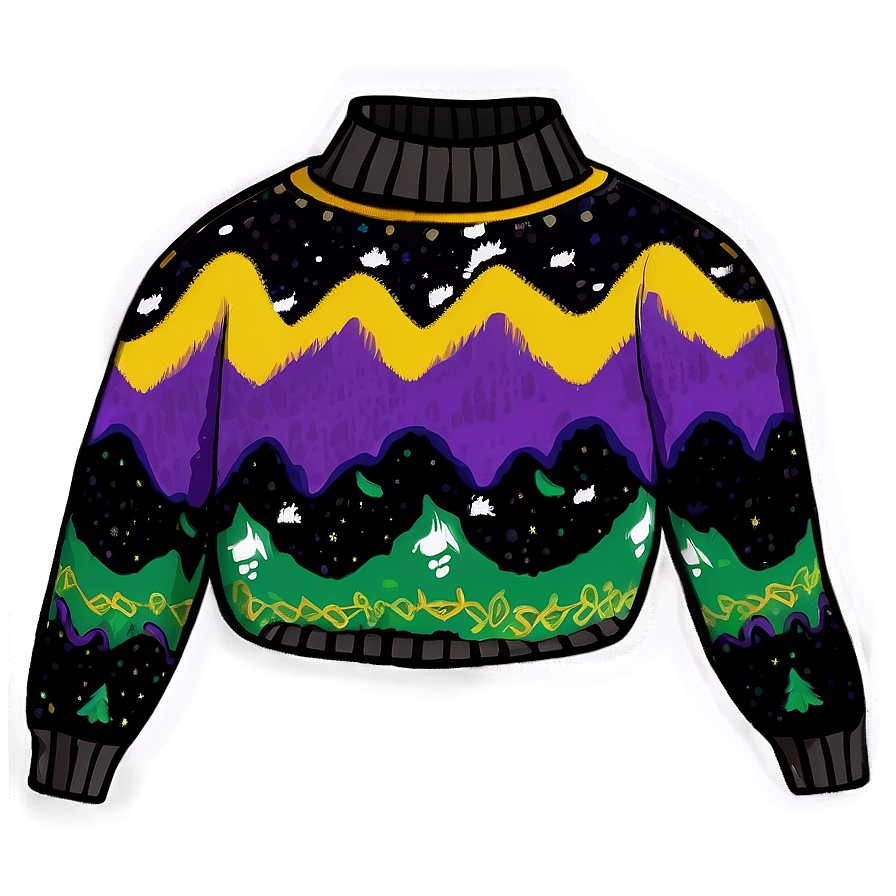 Cartoon Sweater Print Png Yuj10 PNG Image