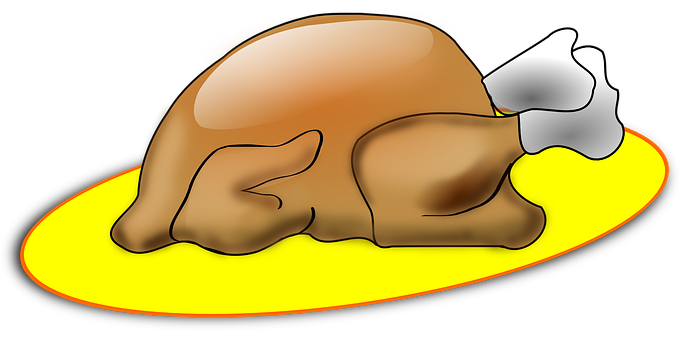 Cartoon Thanksgiving Turkey Platter PNG Image