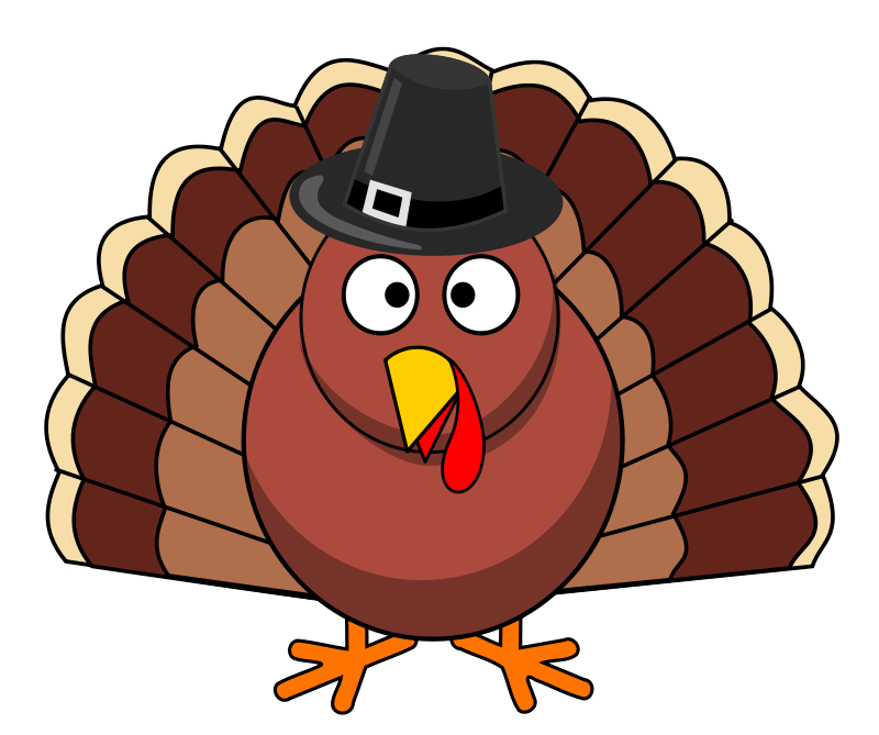 Cartoon Thanksgiving Turkeywith Pilgrim Hat PNG Image