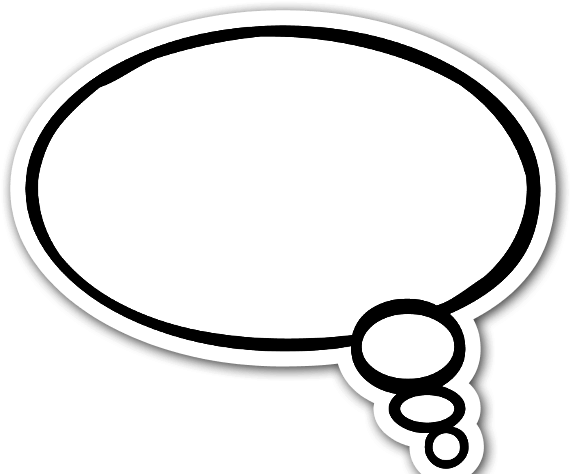 Cartoon Thinking Bubble Outline PNG Image