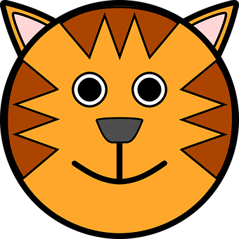 Cartoon Tiger Face Graphic PNG Image