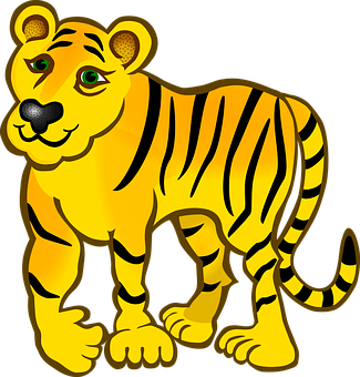 Cartoon Tiger Illustration PNG Image