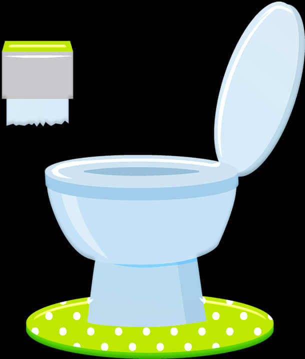 Cartoon Toiletwith Open Lid PNG Image