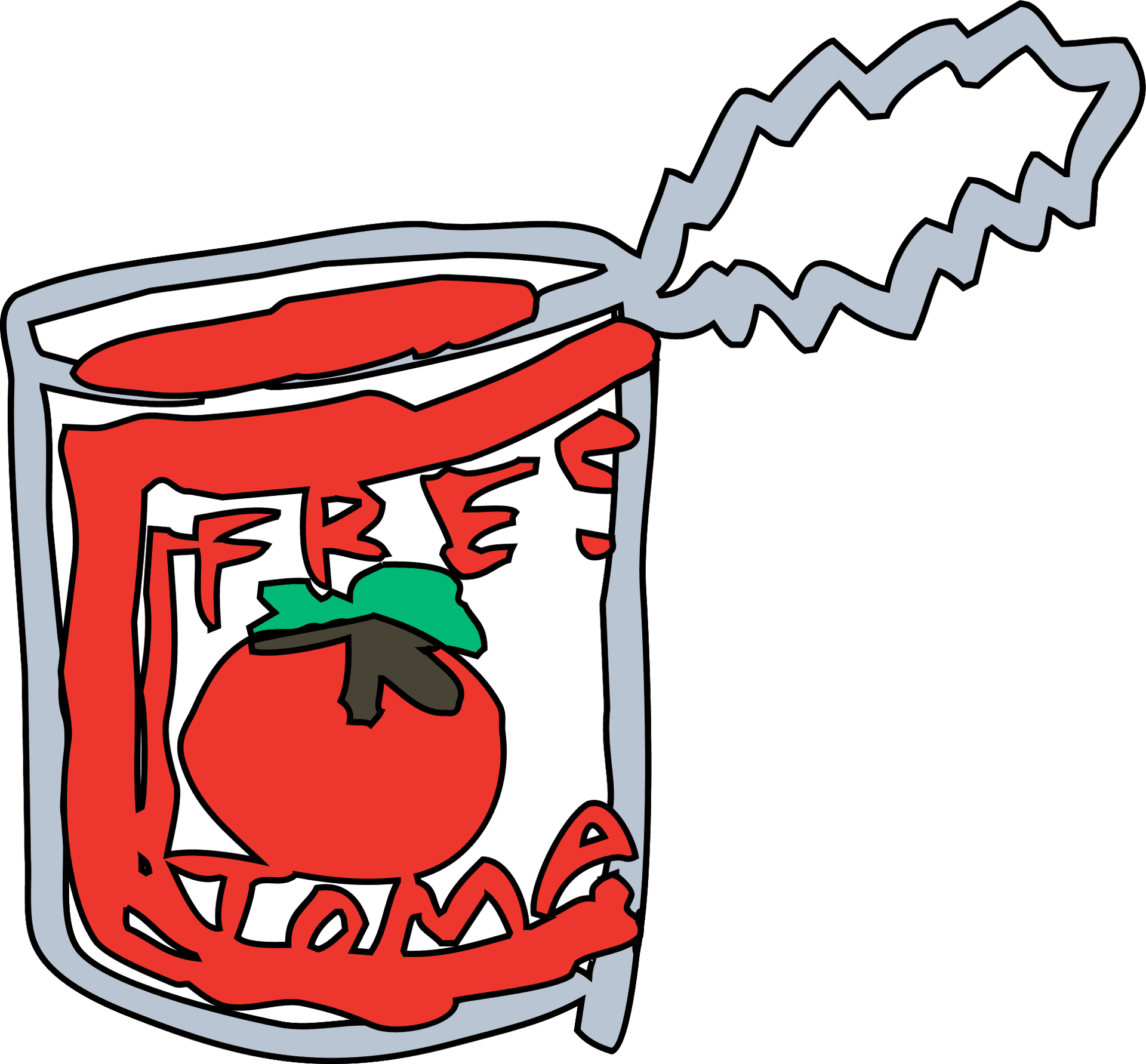 Cartoon Tomato Can Open PNG Image