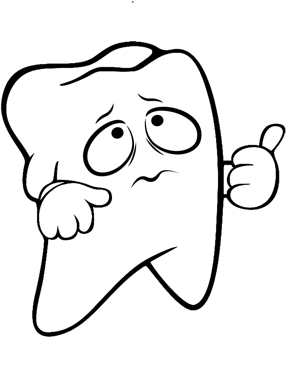 Cartoon Tooth Thumbs Up PNG Image