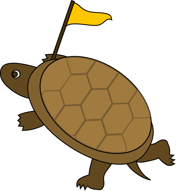 Cartoon Tortoisewith Flag PNG Image