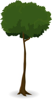 Cartoon_ Tree_ Silhouette PNG Image