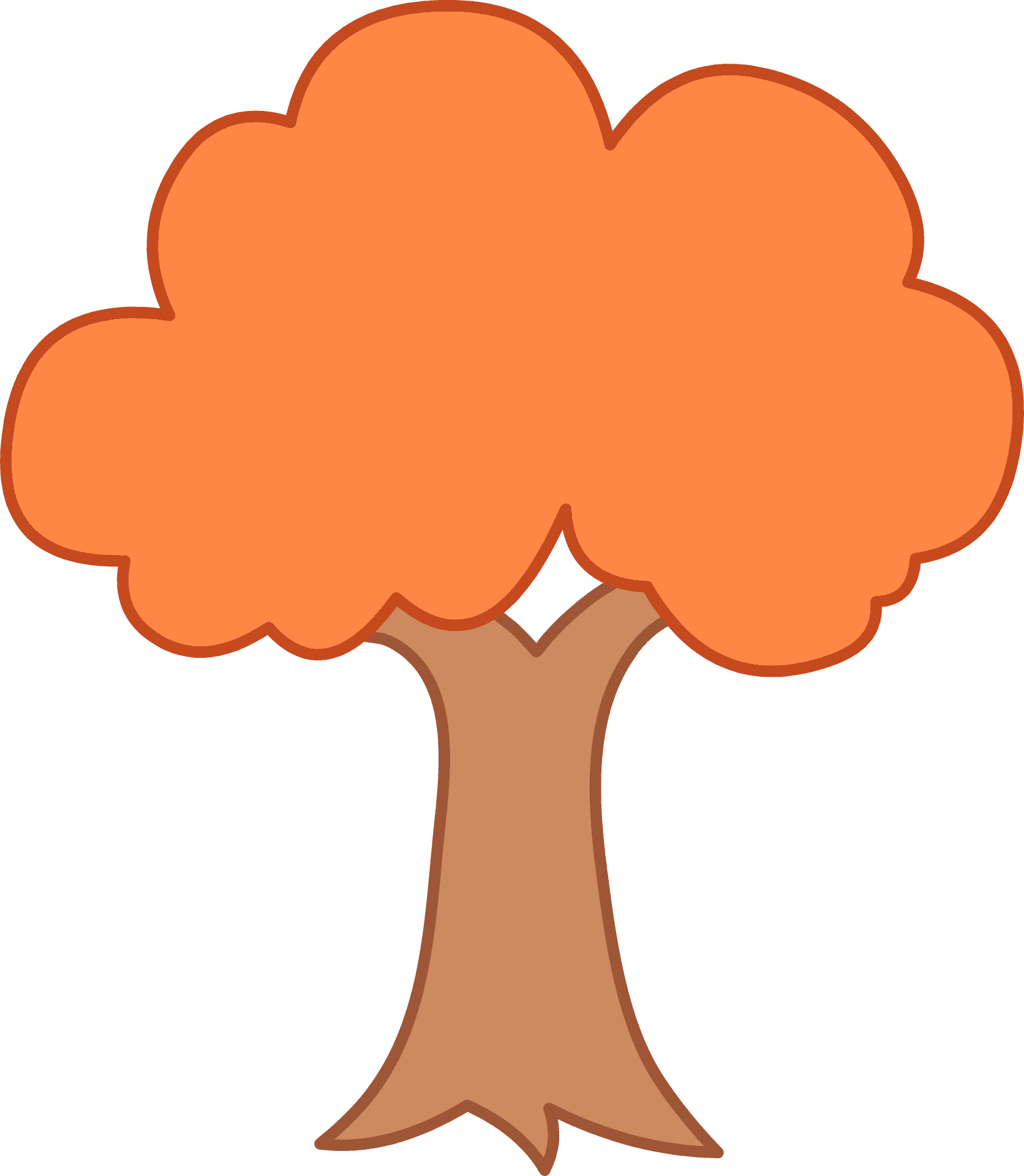 Cartoon Tree Simple Background PNG Image