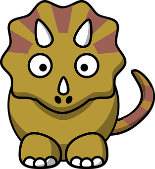 Cartoon Triceratops Illustration PNG Image