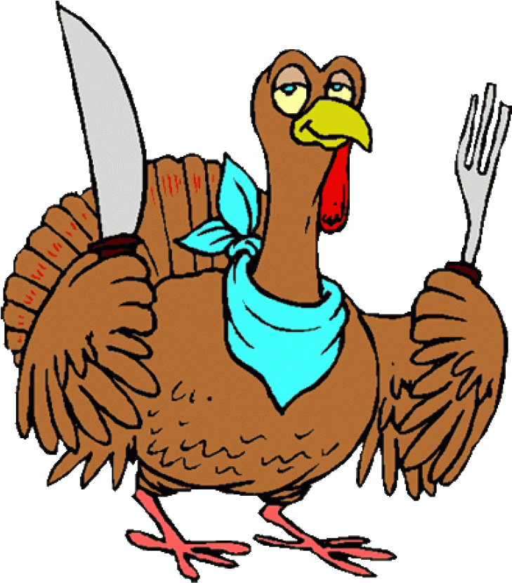 Cartoon Turkeywith Knifeand Fork PNG Image