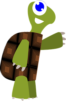 Cartoon Turtle Waving PNG Image