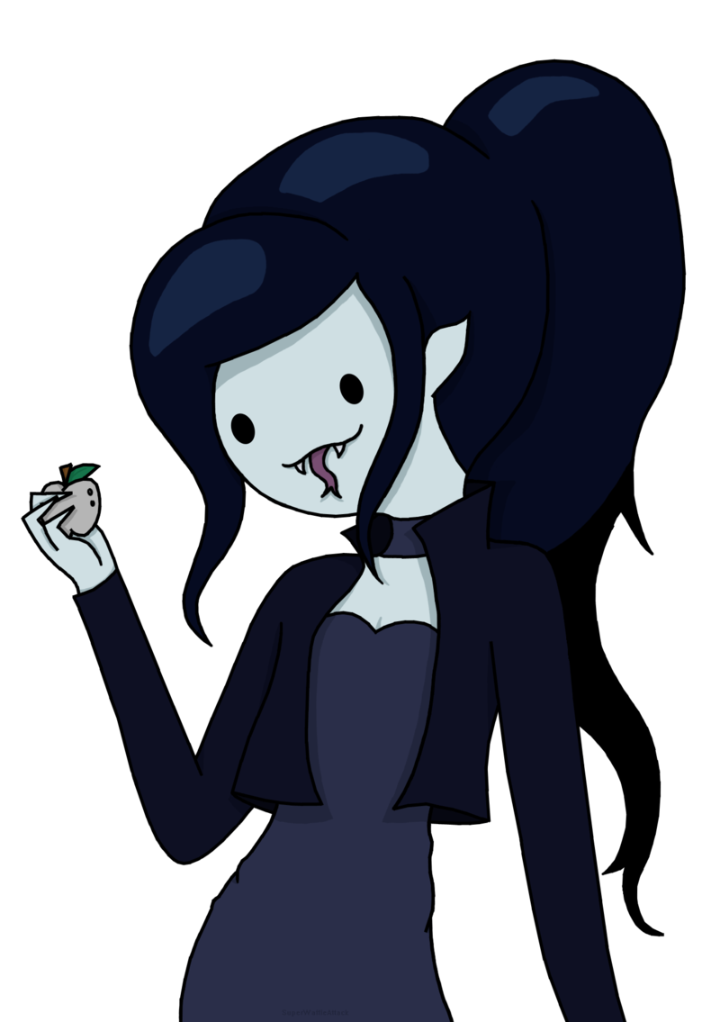 Cartoon Vampire Girl Holding Bat PNG Image